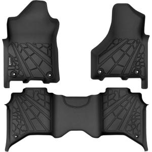 imageFloor Mats Fit for 20192024 2025 Ram 25003500 Crew Cab wBucket Seats Not for PTO KIT Models All Weather TPE Car Mats for Dodge RAM Guard AccessoriesNonSlip Liners NOT Mega Cab
