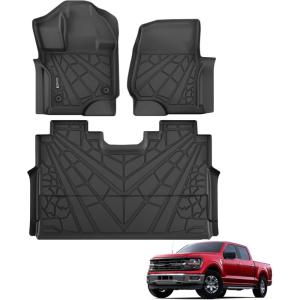 imageFloor Mats for Ford F150 20152025  F150 Lightning 20222025 SuperCrew Custom Fit TPE All Weather Floor Liners 1st ampamp 2nd Row F150 Car AccessoriesFor Ford F150 SuperCrew  20152025  1st  2nd Row