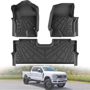 imageFloor Mats for Ford F150 20152025  F150 Lightning 20222025 SuperCrew Custom Fit TPE All Weather Floor Liners 1st ampamp 2nd Row F150 Car AccessoriesFor Ford F250F350 SuperCrew  20172025  1st  2nd Row