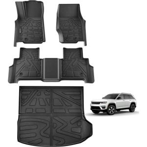 imageFloor Mats for Jeep Grand Cherokee L 20212025 Only for 6Seater wo 2nd Row Center Console All Weather TPE Protection Floor Liners Cargo Mat AccessoriesFor Jeep Grand Cherokee NOT WK2  20222025  1st  2nd Row  Cargo