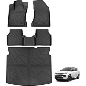 imageFloor Mats for Jeep Grand Cherokee L 20212025 Only for 6Seater wo 2nd Row Center Console All Weather TPE Protection Floor Liners Cargo Mat AccessoriesFor Jeep Compass  20172025  1st  2nd Row  Cargo