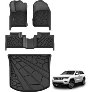 imageFloor Mats for Jeep Grand Cherokee L 20212025 Only for 6Seater wo 2nd Row Center Console All Weather TPE Protection Floor Liners Cargo Mat AccessoriesFor Jeep Grand Cherokee WK2  20162022  1st  2nd Row  Cargo