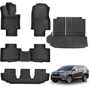imageFloor Mats for Toyota Tacoma 20052015 Double Cab Only Fit Automatic Custom Fit AllWeather TPE Floor Liners Front ampamp 2nd Row Mat for Tacoma Car AccessoriesFor Toyota Highlander  20202025  Full Set