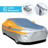 imageCar Cover 6 Layers Waterproof All Weather for Automobiles Outdoor Full Exterior Cover Rain Sun UV Protection with PEVA Material Easy Put on with Zipper Universal Fit for Sedan 194206 inch