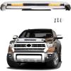 imageHood Scoop with Light Bar Front Upper Grille Hood Bulge Molding Compatible with 20142021 Toyota Tundra Replacement for 761800C030 TO1231102 Chrome with Light Bar