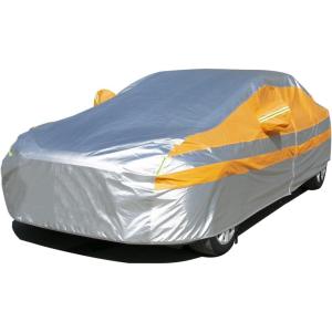 imageCar Cover 6 Layers Waterproof All Weather for Automobiles Outdoor Full Exterior Cover Rain Sun UV Protection with PEVA Material Easy Put on with Zipper Universal Fit for Sedan 194206 inch