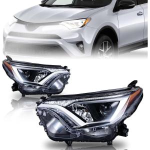 imageHeadlight Assembly Fit for 20162018 For Toyota For RAV4 Halogen Headlamp Driver and Passenger Side Replacement 811100R080 811500R080 TO2502247 TO2503247