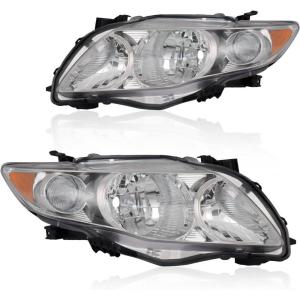 imageHeadlights Assembly for 2009 2010 Toyota Corolla Halogen Headlamps Replacement OE Style Pair of Driver  Passenger Side 8115002670 8111002670 8115002680 8111002680