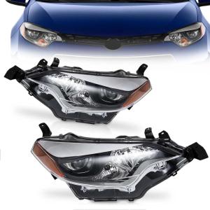 imageHeadlights Assembly for 20142016 Toyota Corolla Built in LED Projector Headlamps Replacement OE Style Faros Delanteros Driver ampamp Passenger Side Black Housing ampamp Clear Lens