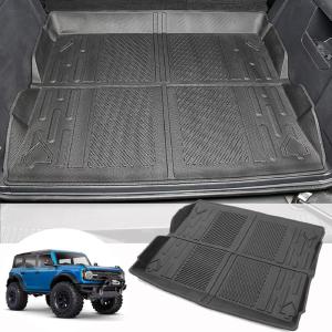 imageCargo Tray Rubber Liner Trunk Mat for Ford Bronco Accessories 2021 2022 4Door AllWeather Rear Trunk Protection