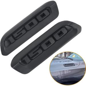 imageHood Emblem Bezel Compatible with 2019 Dodge Ram 1500 Right ampamp Left Side Nameplate Badge Black