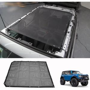 imageSunshade for Ford Bronco Full Length Mesh Sun Shade Bikini Top Cover Star Bimini Top for Ford Bronco Accessories 2021 2022 4 Door  Blocks UV Wind Noise