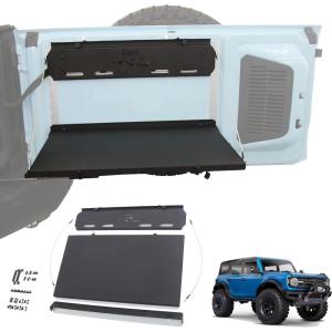 imageTailgate Table Foldable Cargo Shelf Storage Fit for 20212022 Ford Bronco Accessories 24 Door Rear Door Cargo Luggage Holder Carrier