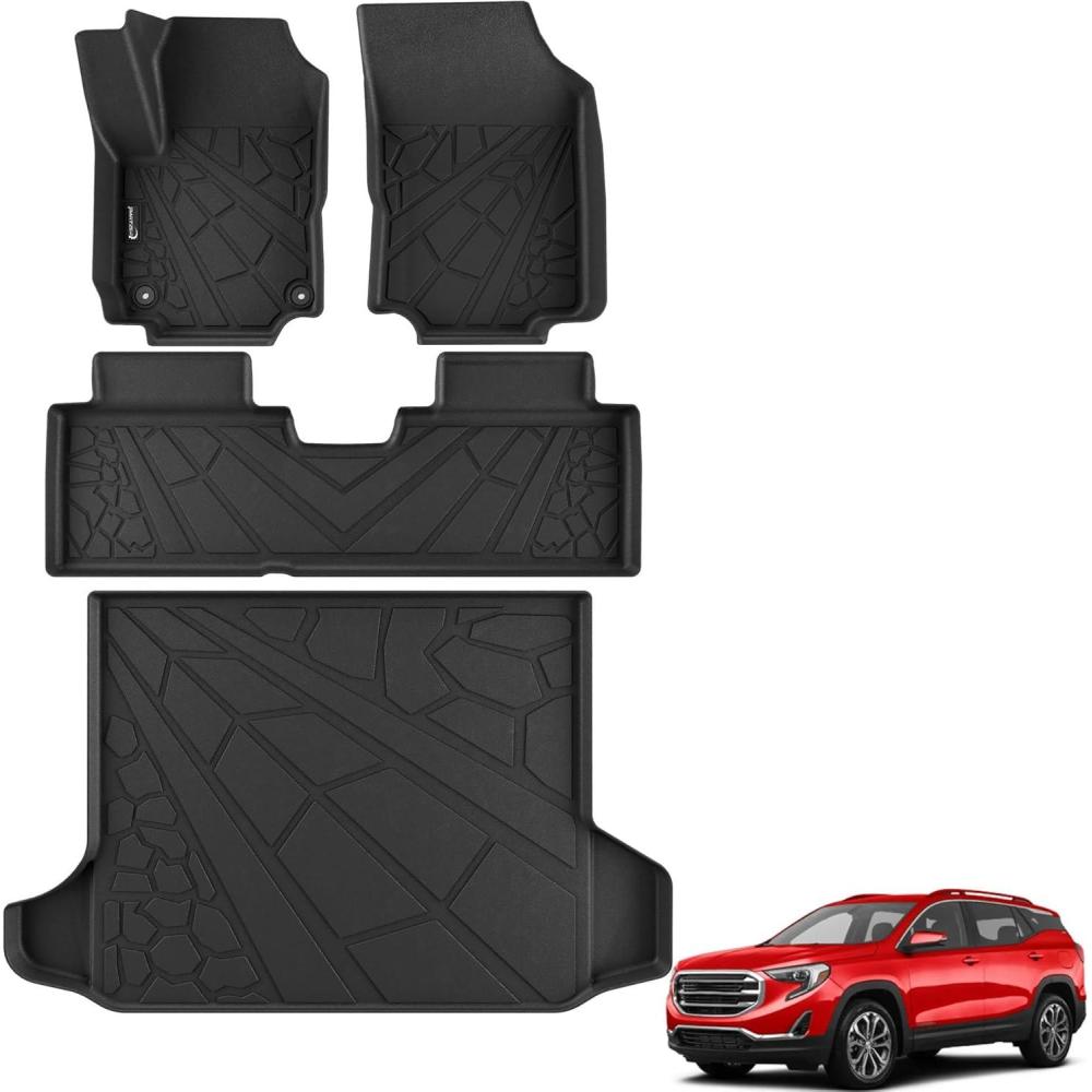 imageFloor Mats for Chevy ColoradoGMC Canyon 2023 2024 2025 2026 Crew Cab All Weather TPE Protection Floor Liners Accessories 1st ampamp 2nd RowFor GMC Terrain  Chevy Equinox  20182024  1st  2nd Row  Cargo Liner