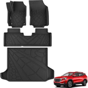 imageFloor Mats for Chevy ColoradoGMC Canyon 2023 2024 2025 2026 Crew Cab All Weather TPE Protection Floor Liners Accessories 1st ampamp 2nd RowFor GMC Terrain  Chevy Equinox  20182024  1st  2nd Row  Cargo Liner